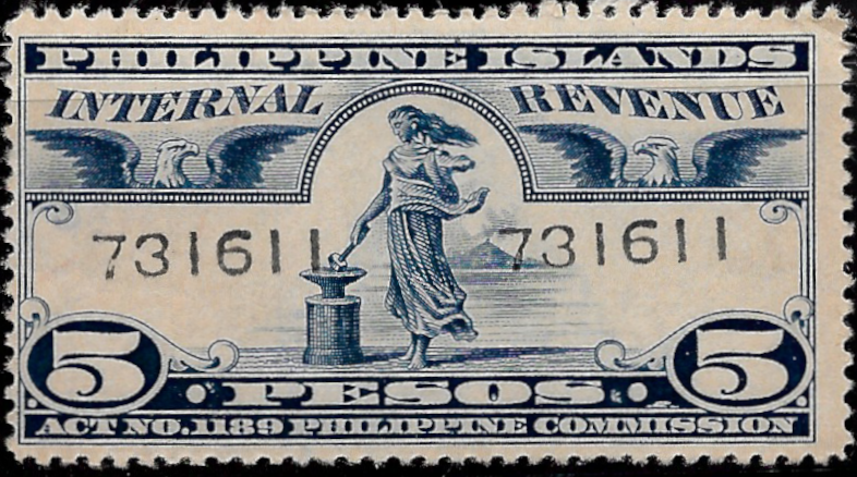 1930-31 5p Philippine Revenue Stamp